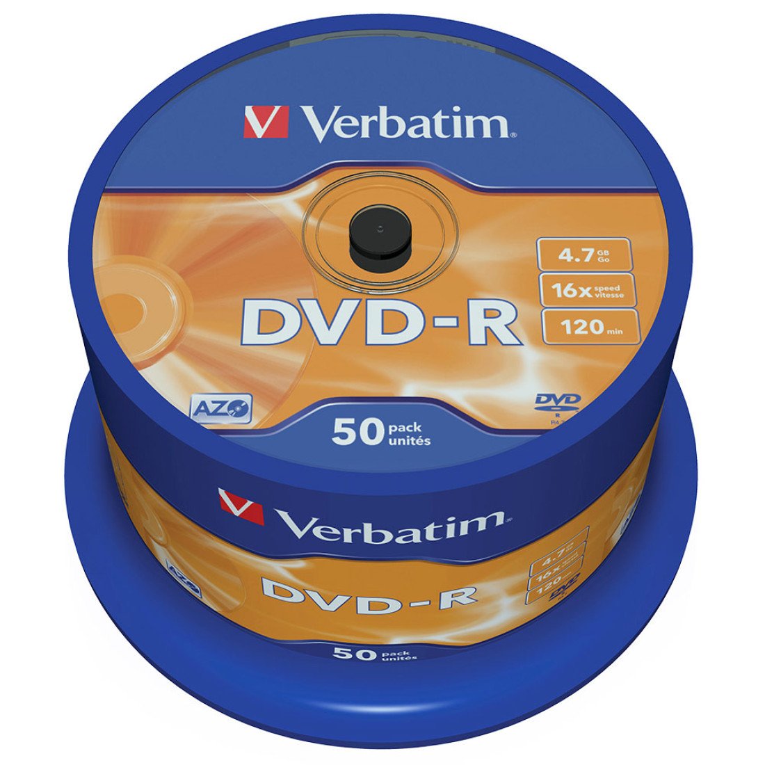 DVD vierge verbatim DVDR 16x (boite de 50) 43548 pas cher