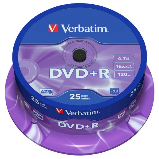 DVD vierge Verbatim DVD+R 16x (boite de 25)