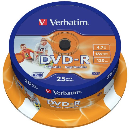 DVD vierge verbatim dvd-r  16x 25p. imprimable