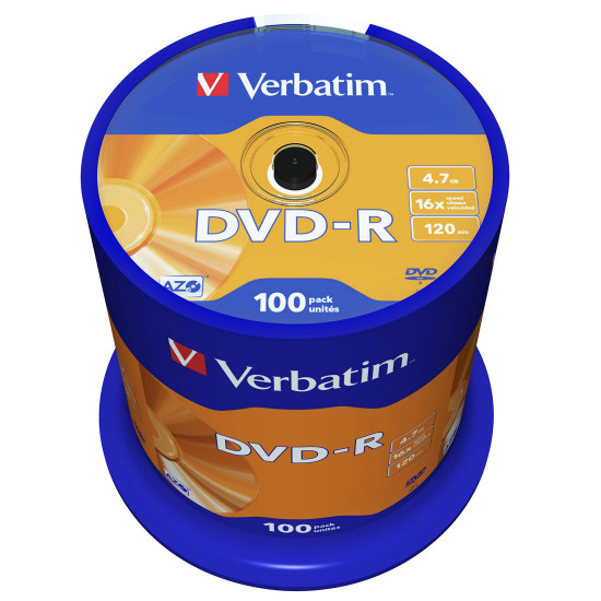 DVD vierge verbatim DVD-R 16x. (boite de 100)