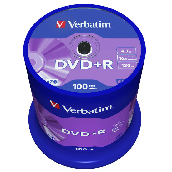 DVD vierge Verbatim DVD+R 16x. (boite de 100)