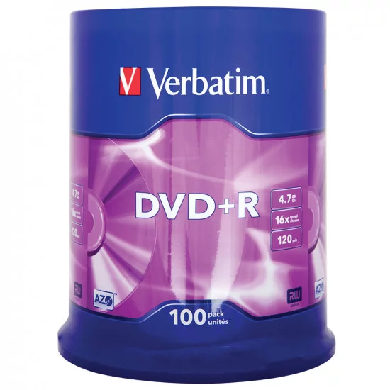 DVD vierge Verbatim DVD+R 16x. (boite de 100) DVD vierge Verbatim DVD+R 16x. (boite de 100)