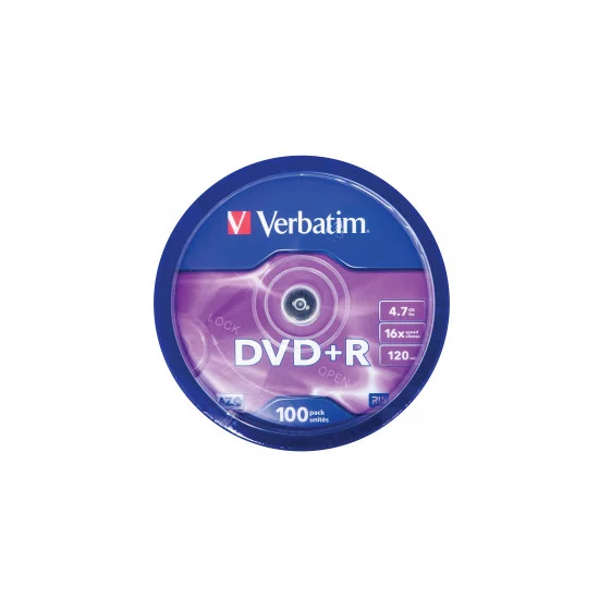 DVD vierge Verbatim DVD+R 16x. (boite de 100) DVD vierge Verbatim DVD+R 16x. (boite de 100)