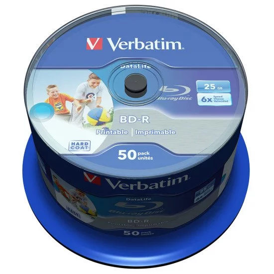 Verbatim Bluray vierge BDR SL 25Go 6x imprimable (boite de 50) 43812 — free download