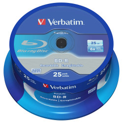 Verbatim Blu-ray vierge BD-R SL 25Go 6x (boite de 25) Verbatim Blu-ray vierge BD-R SL 25Go 6x (boite de 25)