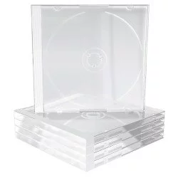 Boitier CD standard transparent, sans plateau, épaisseur 10mm