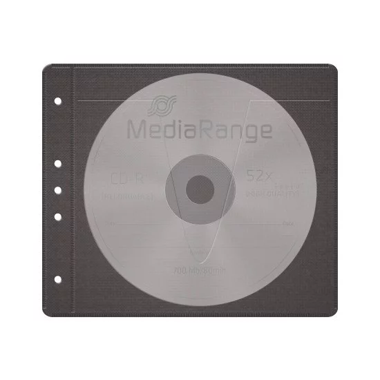 Pochette de rangement noire pour 2 CD ou DVD (pack de 50) BOX61