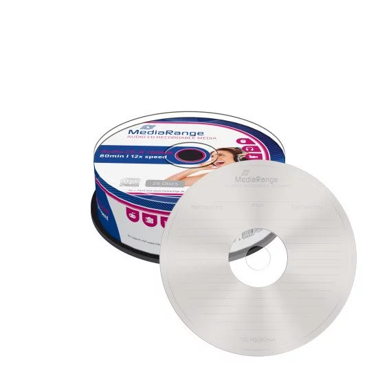 CD vierge audio Mediarange 700 Mo 12x (boite de 25) CD vierge audio Mediarange 700 Mo 12x (boite de 25)