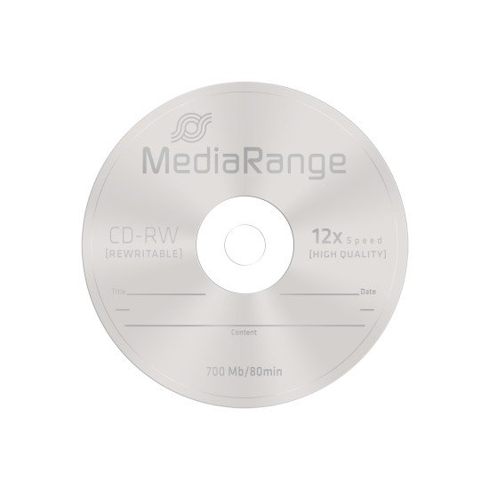 CD vierge Mediarange réenregistrable CD-RW 700 Mo (boite de 10)