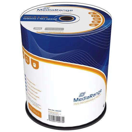 DVD vierge Mediarange DVD+R. 16x (boite de 100) DVD vierge Mediarange DVD+R. 16x (boite de 100)