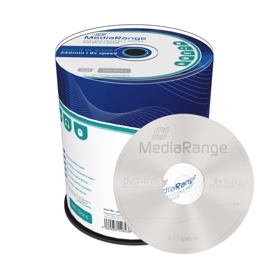 DVD vierge Mediarange. DVD+R DL double couche 8x (boite de 100)