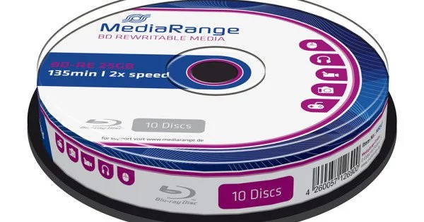 MediaRange - 25 Disques Blu-Ray BD-R 25Go - Pack économique Pour Backups Et Stockage - Surface Blanche Imprimable