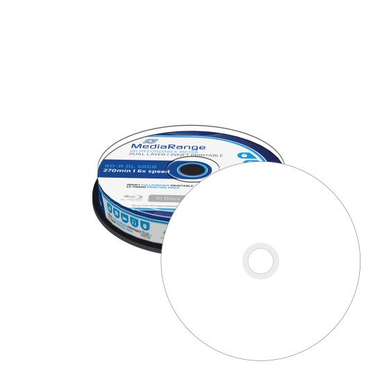 Mediarange Blu-ray vierge double couche BD-R DL 50Go imprimable (boite de 10)