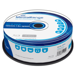 MediaRange Blu-ray vierge BD-R 6x 25Go (boite de 25)