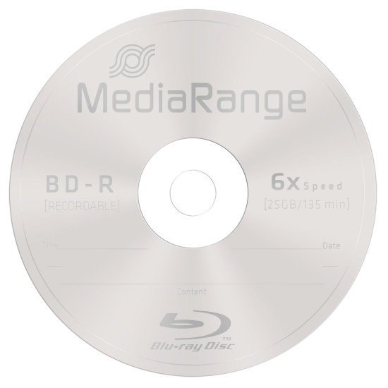 MediaRange Blu-ray vierge BD-R 6x 25Go (boite de 25)