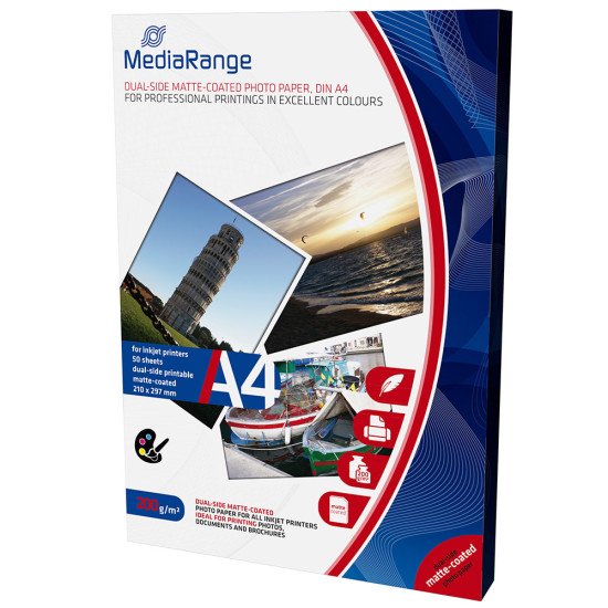 Mediarange papier photo double face mat A4 200g 50 feuilles