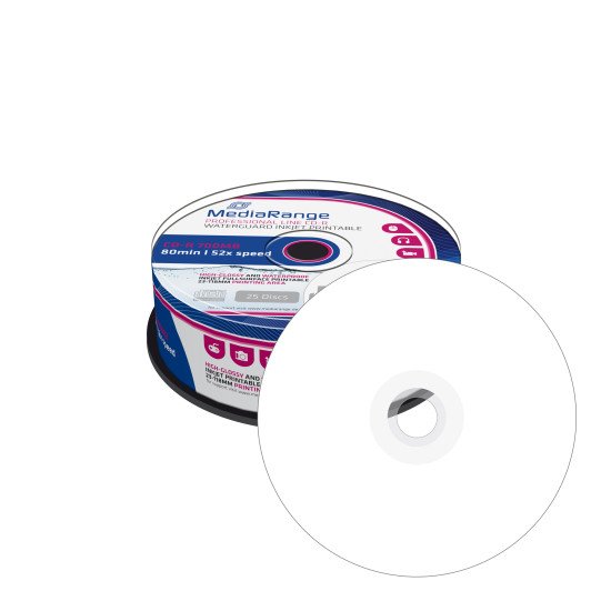 CD vierge Mediarange imprimable Waterguard 700MB 52x 25p.