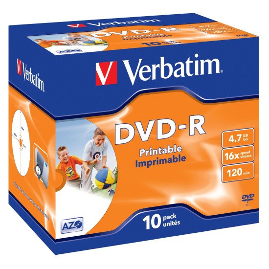 Verbatim DVD-R 4.7Go 16x imprimable 10p.