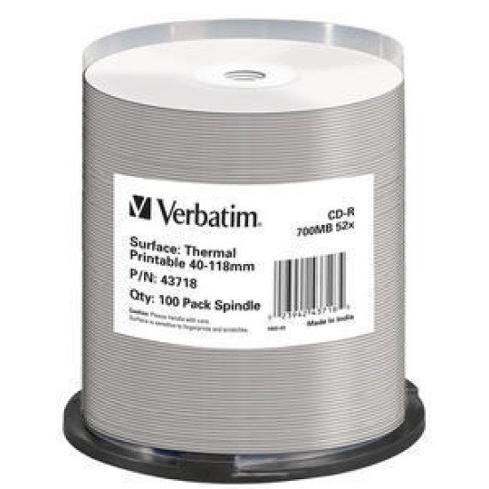 Verbatim CD-R pour impression transfert thermique (boite de 100)