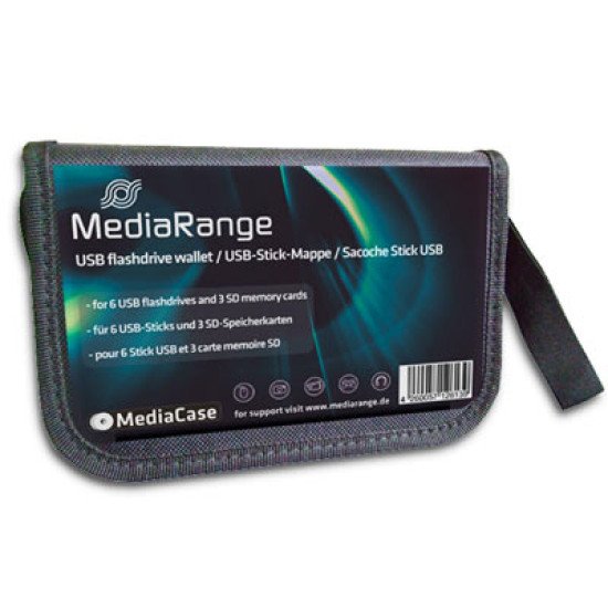 Mediarange pochette de rangement pour 6 clés USB et 3 cartes mémoires