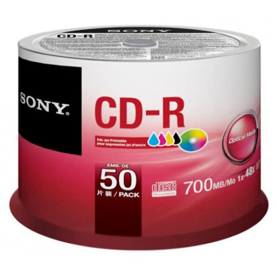 CD vierge Sony imprimable 700Mo 48x 50p. CD vierge Sony imprimable 700Mo 48x 50p.