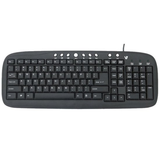 V7 Clavier Multimédia Noir USB Azerty BE V7 Clavier Multimédia Noir USB Azerty BE
