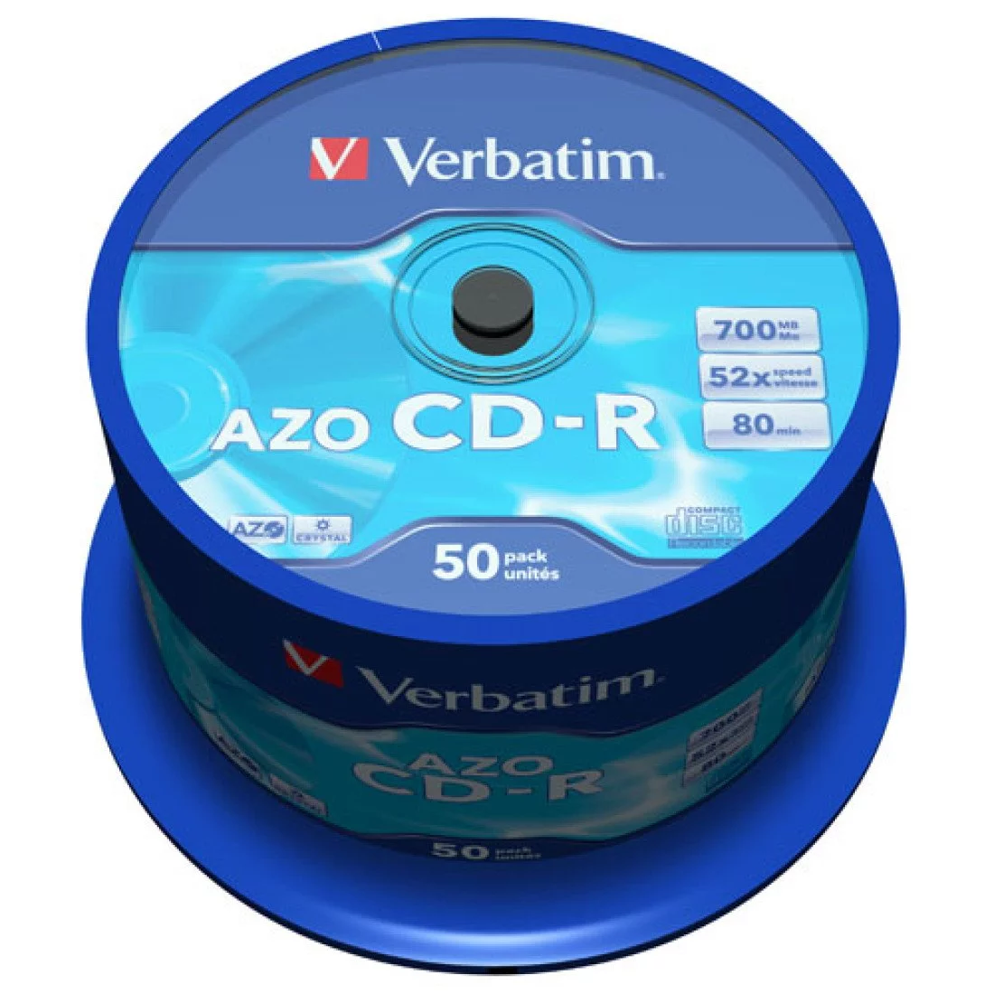 CD vierge Verbatim AZO crystal 700 Mo (boite de 50)