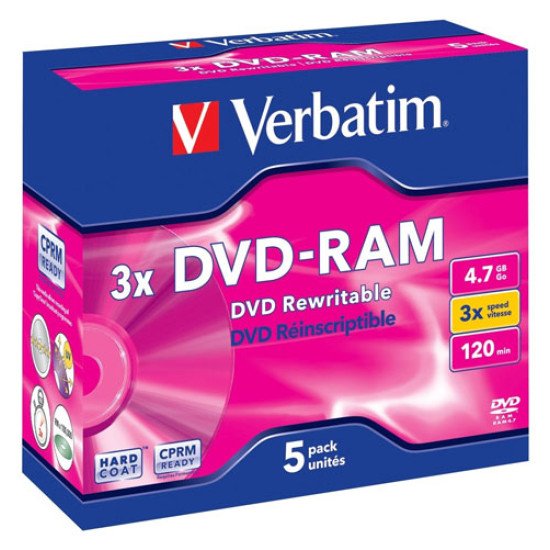Verbatim DVD-RAM 3x 5p. Verbatim DVD-RAM 3x 5p.