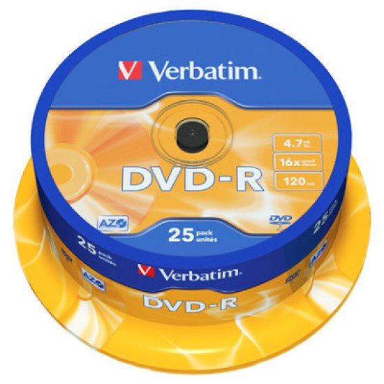 DVD vierge Verbatim DVD-R 16x (boite de 25)