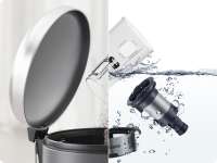 Un réservoir à poussière facile à vider et entièrement lavable Un réservoir à poussière facile à vider et entièrement lavable