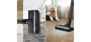 Nettoie efficacement les poils danimaux et la poussière sur tous les sols Nettoie efficacement les poils danimaux et la poussière sur tous les sols