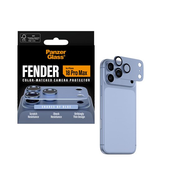 PanzerGlass ® Fender Camera Lens Protector Shades of Blue iPhone 2026 Pro Max Protection d'écran transparent 1 pièce(s)