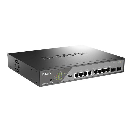 D-Link DSS-200G-10MPP/E commutateur réseau Géré L2 Gigabit Ethernet (10/100/1000) Connexion Ethernet POE 1U Gris
