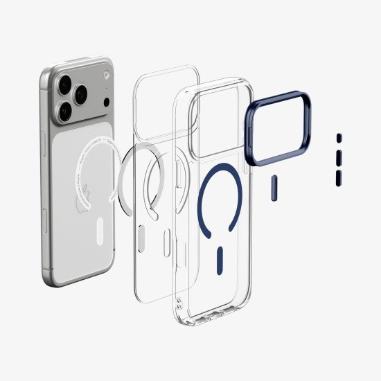 Spigen Ultra Hybrid Optik S (Mag Fit) coque de protection pour téléphones portables 16 cm (6.3") Housse Transparent, Bleu