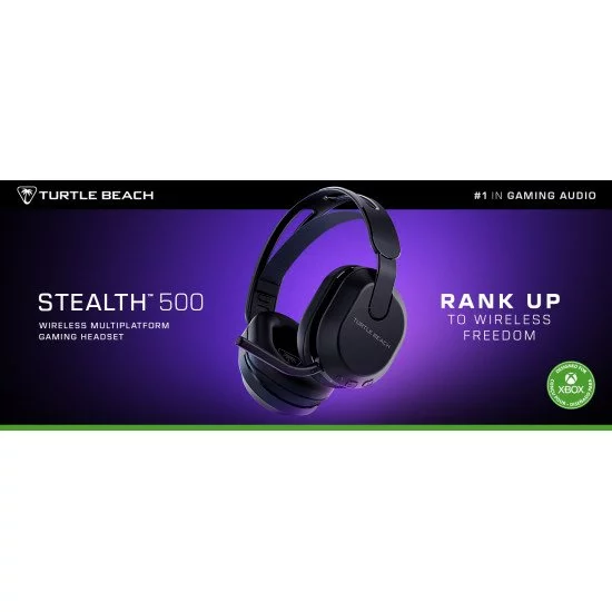 Turtle Beach Casque gaming sans fil Stealth 500 officiel pour Xbox Series X|S, Xbox One et fonctionne via Bluetooth avec les PC, la Switch et mobile - 40 heures de batterie, coussinets en mousse à mémoire de forme et microphone désactivable par basculemen Turtle Beach Casque gaming sans fil Stealth 500 officiel pour Xbox Series X|S, Xbox One et fonctionne via Bluetooth avec les PC, la Switch et mobile - 40 heures de batterie, coussinets en mousse à mémoire de forme et microphone désactivable par basculemen