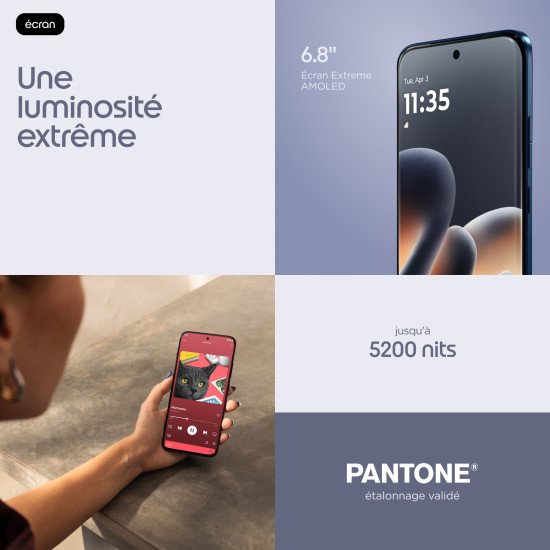 Motorola edge 70 pro 17,2 cm (6.78") Double SIM Android 16.0 5G USB Type-C 8 Go 256 Go 6500 mAh Bleu foncé