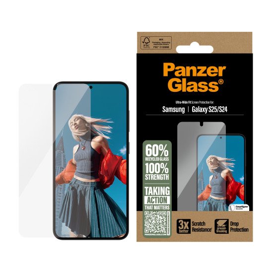 PanzerGlass ® Screen Protector Samsung Galaxy S25 | S24 | Ultra-Wide Fit Protection d'écran transparent 1 pièce(s) PanzerGlass ® Screen Protector Samsung Galaxy S25 | S24 | Ultra-Wide Fit Protection d'écran transparent 1 pièce(s)