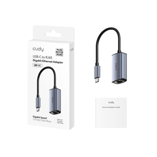 Cudy USB-C to Ethernet Adapter UE10C - Router - 1 Gbps carte et adaptateur d'interfaces