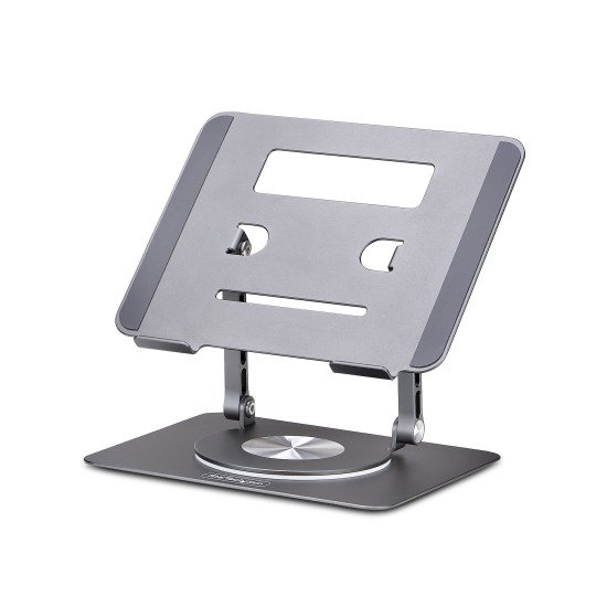 StarTech.com Support Rotatif pour PC Portable, Base Pivotante à 360°, Support Rotatif pour Bureau, Hauteur et Inclinaison Réglables, Poids Max 5kg, Construction en Aluminium, Design Portable