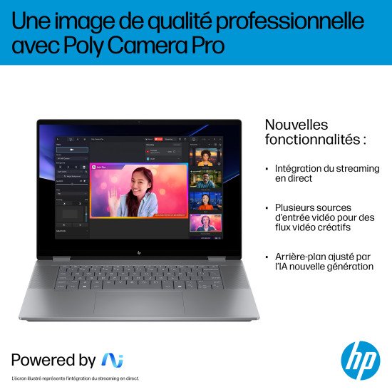 HP OmniBook X FlipNGAI 16-ar0771nb Copilot+ PC AMD Ryzen AI 7 350 Hybride (2-en-1) 40,6 cm (16") Écran tactile 2K 16 Go LPDDR5x-SDRAM 1 To SSD Wi-Fi 6E (802.11ax) Windows 11 Home Argent