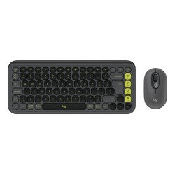 Logitech POP Icon Combo clavier Souris incluse Universel Bluetooth QWERTY US International Granit, Vert
