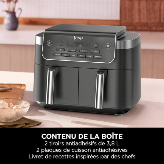 Ninja DualZone Double 7,6 L Autonome Friteuse d'air chaud Noir