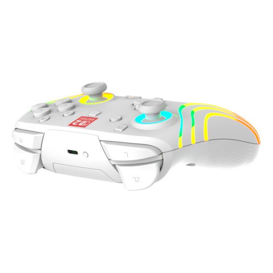 Turtle Beach Afterglow Wave Blanc Manette de gaming RGB sans fil Sous licence officielle pour Nintendo Switch 2