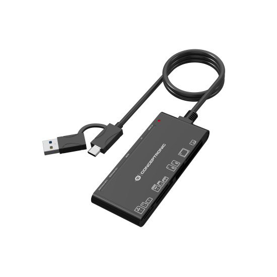 Conceptronic BIAN10B lecteur de carte mémoire USB 3.2 Gen 1 (3.1 Gen 1) Type-A/Type-C Noir Conceptronic BIAN10B lecteur de carte mémoire USB 3.2 Gen 1 (3.1 Gen 1) Type-A/Type-C Noir