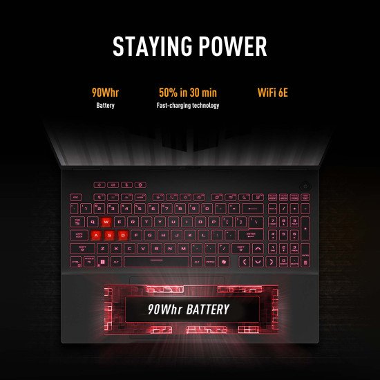 ASUS TUF Gaming A16 FA608PM-QT014W AMD Ryzen™ 9 8940HX Ordinateur portable 40,6 cm (16") 2.5K 32 Go DDR5-SDRAM 1 To SSD NVIDIA GeForce RTX 5060 Wi-Fi 6E (802.11ax) Windows 11 Home Belge Gris