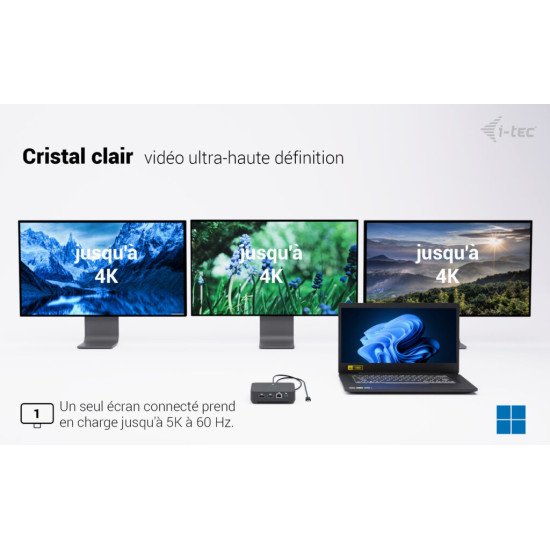 i-tec USB-C DP Dual HDMI Docking Station with Power Delivery 100 W