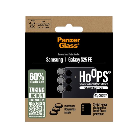 PanzerGlass ® Hoops® Camera Lens Protector Transparent Samsung Galaxy S25 FE 5G Protection d'écran transparent 1 pièce(s)