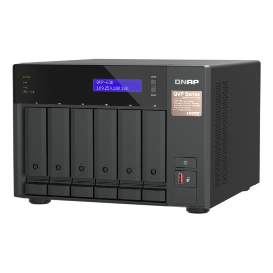 QNAP QVP-63B serveur de stockage NAS Tower Ethernet/LAN Noir