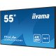 iiyama LE5541UHS-B1 affichage de messages Panneau plat de signalisation numérique 138,7 cm (54.6") LCD 350 cd/m² 4K Ultra HD Noir 18/7