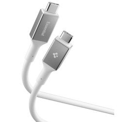 Spigen Essential EB24012CC câble USB USB4 Gen 3x2 1,2 m USB C 40 Gbit/s 240 W Blanc
